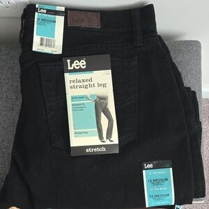 Lee Black Relaxed Straight Leg Jeans (Vintage)
